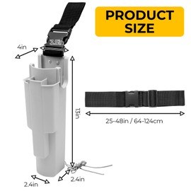 Window Cleaning Side Bucket On a Belt Holster Holds 3 Squeegees and a Washer (Grey)