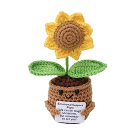 Molyorch Sunflowers Small Gifts, Sunflower Gift, Crocheted Flowers with Smiling Face, Courage Gift, Get Well Soon Gift, Lucky Charm Exam Gift