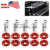 EZAUTO WRAP 10pcs Orange Billet Aluminum Fender Bumper Washer Bolt