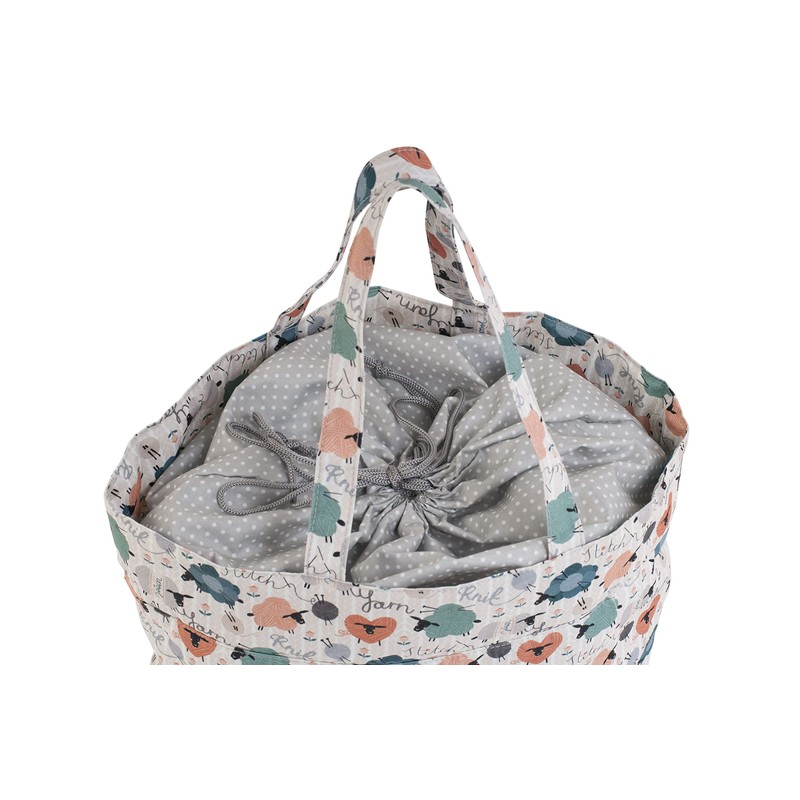 Hobby Gift Drawstring Fabric Craft Tote Bag, Knit Happens (MR4724)