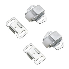 TAODAN 2PCS Hardware Tumbler Spring Closet Door Latch Strap with Screws Snap-On Switch Clip Single Wheel Snap-On Door Lock Bumpers for Furniture Closet Door Latch