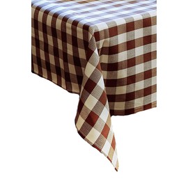 texpot Tablecloth 110 x 110 cm Brown/White Checked Cotton 2 cm Checked