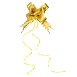 M METERXITY 40 Pack Iridescent Pull Bows - Presents Wrap String Bow, (2.2" Gold Tone)