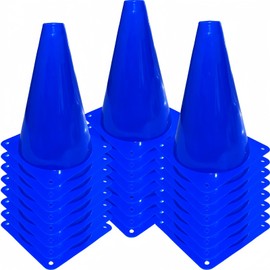 LCPQMZGH 24 Pcs 7 Inch Plastic Traffic Cones, Basketball Football Drills, Skating, Sport Training Agility Markers, Indoor Outdoor Games, Blue