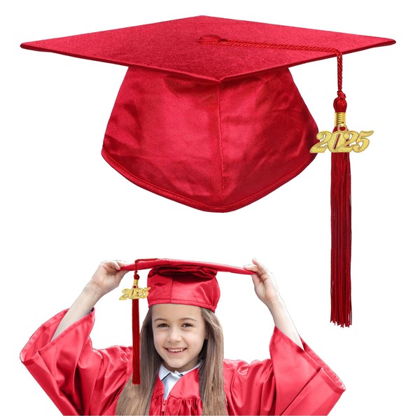 MyGradDay Kindergarten Shiny Graduation Cap with 2024+2025 Tassel Preschool Kids