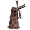 Red Bronze Dutch Windmill, Retro Style Windmill Decor Statue Mini