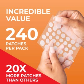 PatchRx Pimple Patches for Face (240 Patches), Hydrocolloid Acne Patches, Pimple Patch Pimple Stickers, Hydrocolloid Patch Acne Dots Acne Pimple Patches For Face, Zit Patches, Acne Spot