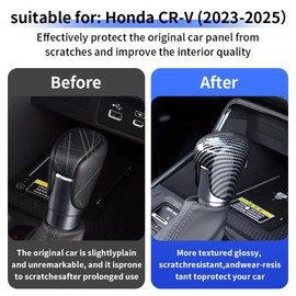 LUNQIN Car Center Console Gear Shift Knob Trim Cover for Honda CRV 2023 2024 2025 and Honda HRV 2023-2025 Auto Interior Accessories Central Control Shifters Stick Protection Panel Carbon Fiber Style