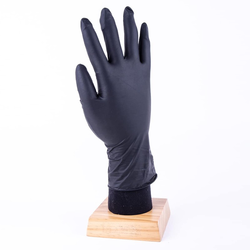 Latex Free Disposable Nitrile Gloves - 8 Mil Thick Black