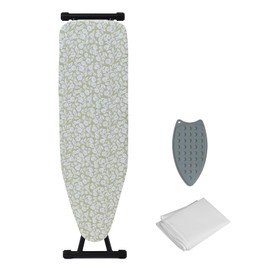 Ironing Board Adjustable Height Folding Ironing Board with Iron Pad, Heat-Resistant Cover, Thick Steel Tube Compact Iron Board (Flower)