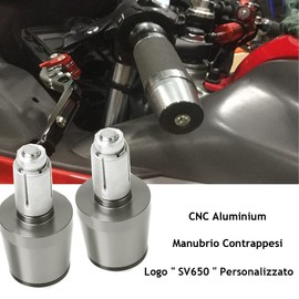 2pcs Motorcycle Handlebar Ends 22 mm 7/8 Inch Handlebar Weights for Suzuki SV 650 SV650S SV650X SV650A Burgman 650 400 AN125 AN200 (Titane)