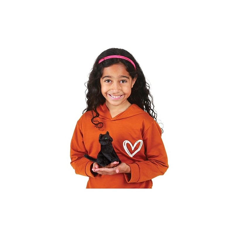 Folkmanis Mini Black Cat Finger Puppet