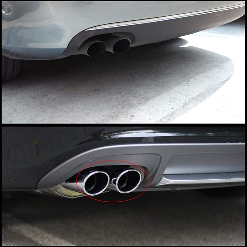 Ymiko 2pcs Car Exhaust Silencer Tip Pipe for A4 B8