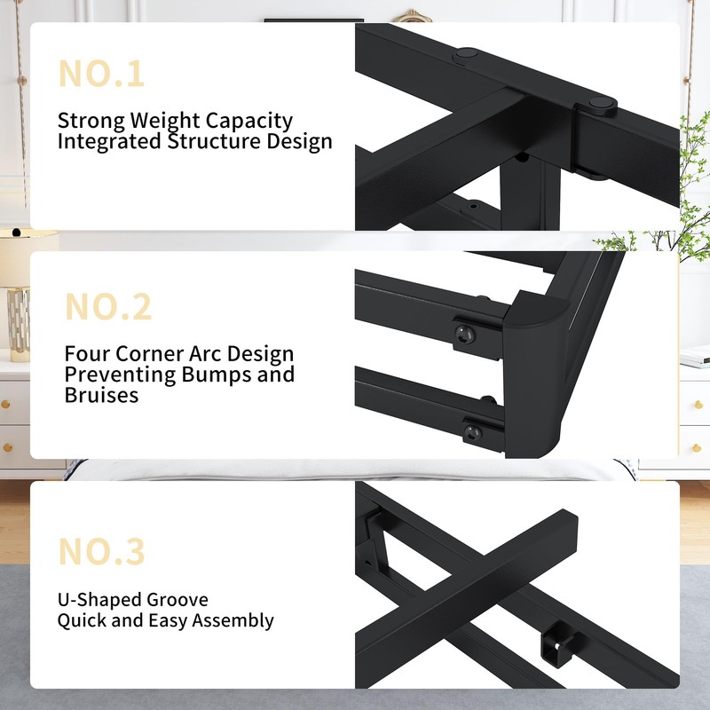 Vaciwe 4 Inch Full Box Spring Heavy Duty Metal Box