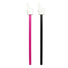KRE Plastic Classroom and Presentation Finger Pointers, Set of 2 15.5 in. Black Pink for School Teacher