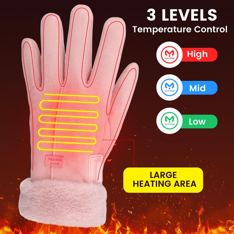 BESPORTBLE USB Heated Gloves for Women, Electric Hand Warmer Winter