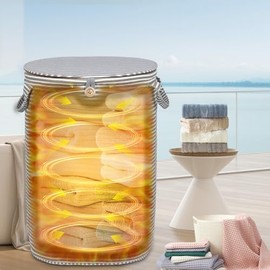 38L Foldable Towel Warmer Bucket,Heated Towel Warmers for Bathroom,Travel & Outdoors, 4 Heat Settings, Auto Shut Off,360° Ring Heating,Waterproof Fabric,Fits Oversized Towels, Robes, Blankets