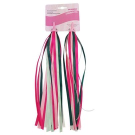 AISHEMI Kid's Bike Handlebar Streamers Bicycle Scooter Trike Colorful Long 11" Length Satin Ribbon Streamer Baby Carrier Accessories Easy Attachment to Cycle's Handlebars (1 Pair) (red)