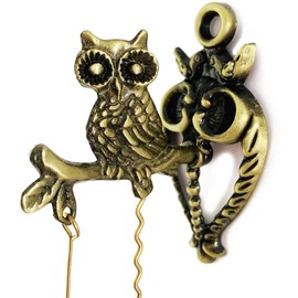 Alnicov Vintage Home Decorative Bell,Dinner Bell,Shopkeepers Bell,Delicate Office Store Door Bell,Strong Adhesive Magnetic Antique Doorbell,Owl