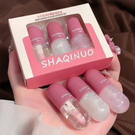 Set De 3 Labiales Glosswater Bálsamo Hidratación Duradera