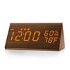 JALL Digital Alarm Clock, with Wooden Electronic LED Time Display,