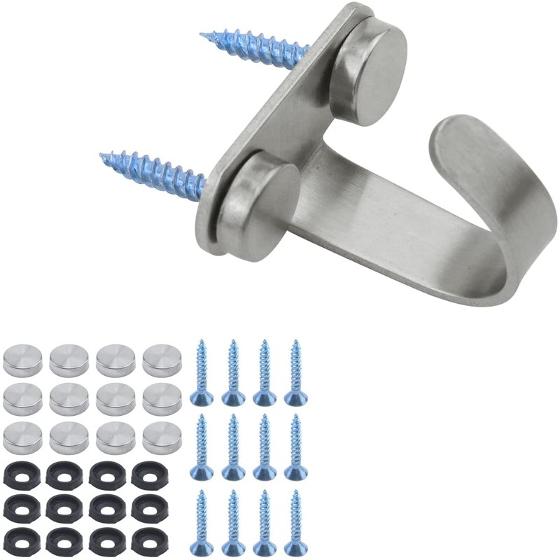 6Pcs Stainless Steel Screws Mount Ceiling Hooks,Robe/Towel Clothes Hook Hanger,