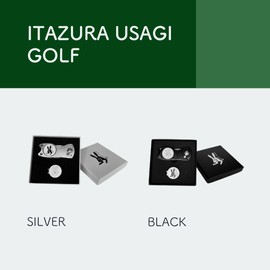 ITAZURA USAGI Golf Golf Marker & Green Fork (Silver) Competition Gift Box Included