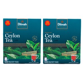Dilmah Premium Ceylon Black Tea - 100 Tea Bags x 2 Pack (Total 200 Bags) - Bold and Refreshing