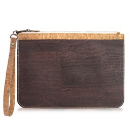 Boshiho Natural Cork Clutch Wristlet Wallet Cell Phone Card Holder Coin Purse Bag, Brown, 9.8 x 7 inch