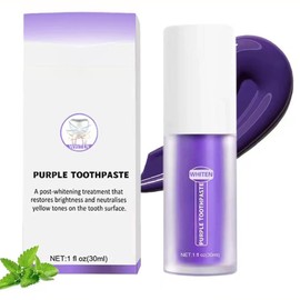 Purple Teeth Whitening Toothpaste,Lila Zahnpasta,Lila Aufhellende Zahnpasta,Whitening Zahnpasta,Zahnaufhellung Zahnpasta,Lila Zahnaufhellung,Zahnfleckenentfernung Zahnfarbkorrektor für Weiße Zähne