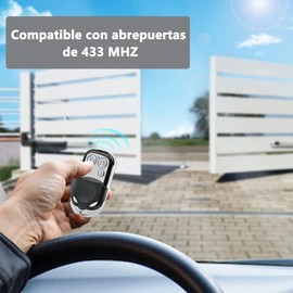 KIWOP 2 Piezas Control porton electrico, Llavero de Remoto,50-70M Rango De Control Remoto,Un Clic Antirrobo,Apto para Todos Puertas,Luces Y Otros Productos De 433 MHz.