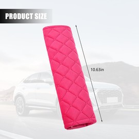 TNAIYH Car Seatbelt Cover, 2PCS Soft Velvet Vehicle Seat Belt Shoulder Strap Harness Pad for Comfortable Driving, Automotive Neck Chest Protection Cushion, Universal for Truck Sedan SUV (Rose Red)