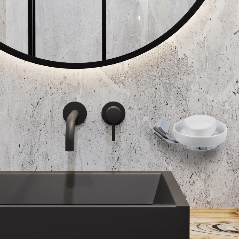 GRAVITA Jabonera de Cristal con Base