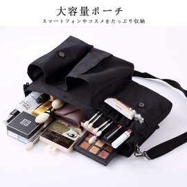Rownyeon Professional Makeup Pouch, Studio Bag, Hair Makeup Bag, Large Capacity, Field Bag, Makeup Cap, Waist Pouch, Hairdresser Pouch, Makeup Brush Case, Waist Wrap, Functional, Waterproof, Portable, Unisex, Professional Tool Bag