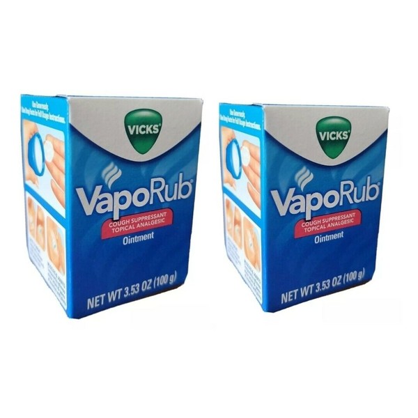 (2pks-3.53oz ea.) Vicks Vaporub Original Scent Ointment cough suppressant