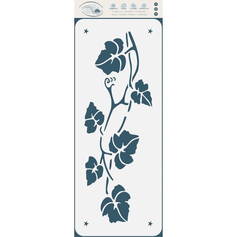 Vine Stencil, 8.5 x 3 inch - Classic Flower Border