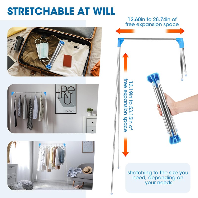 Portable Clothes Rack, Foldable, 13-28 Inch Extendable Clothes Rack, Foldable