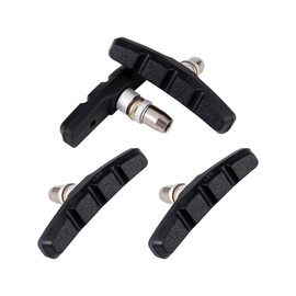 Brake Shoe Set for Bicycles, Set of 4, V Type Brake Pads, All-Weather V Brake, Bicycle, Mountain Bike, 2.8 inches (70 mm), Left and Right Side Design, Black