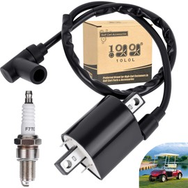 10L0L Golf Cart Ignition Coil & Spark Plug For Yamaha G2 G5 G8 G9 G11 G14 Yamaha Golf Cart Model, OEM# J38-82310-20-00