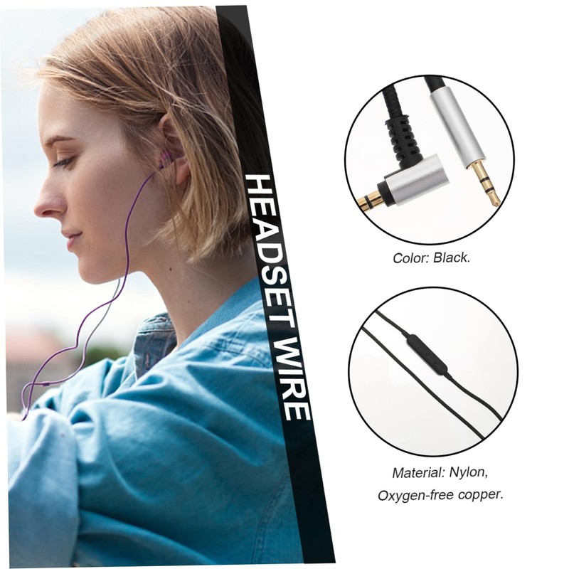 MERRYHAPY Fit 2.5mm Headphone Cable Nylon Material Volume Control Gaming