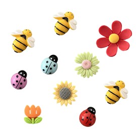10 Pack Cute Flower and Bee Fridge Magnets, Strong Mini Magnets, Creative for Kids, Crafts, Kitchen Decor, Whiteboard, Small Magnets for Home or Office Use
