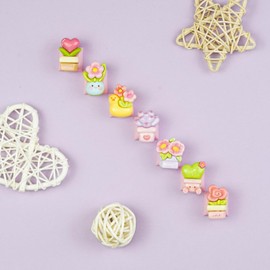 7 PCS Potted Flowers Keycaps for Cherry MX Keyboards - Cute OEM Profile ESC Key Replacement, Mechanical Keyboard Decoration for Women Girls