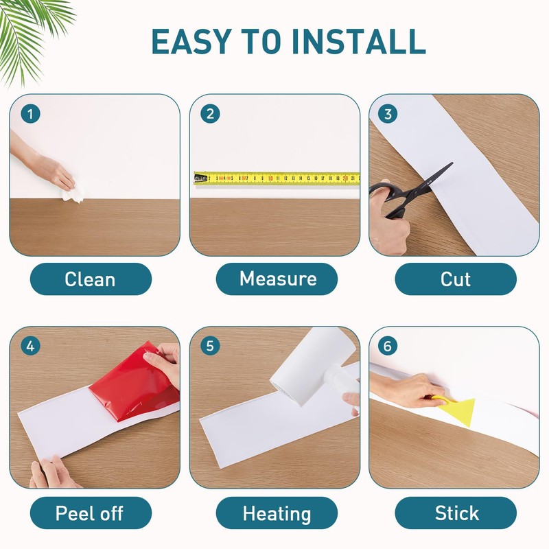 Flexible Baseboard Molding Trim, 4 Inch x 3.28 Feet Vinyl