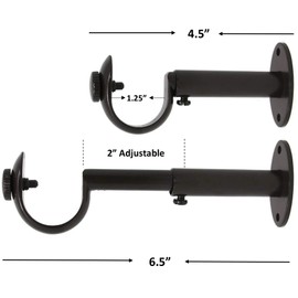 Urbanest Adjustable Solid Zinc Curtain Rod Bracket Wall Holder, Fits Up to 1 1/8" or 1 1/4" Rod, 1 Piece - Oil-Rubbed Bronze