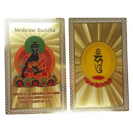 DMtse Feng Shui - Tarjeta de talismán de salud de Buda para protección de la buena suerte