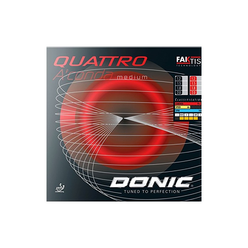 Donic Rubber Quattro Aconda MEDIUM, options 1,8 mm, black