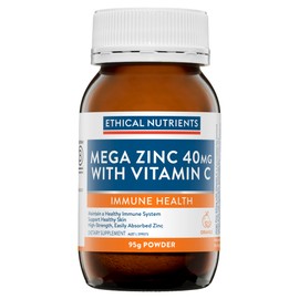 Ethical Nutrients Mega Zinc 40mg with Vitamin C Orange 95g