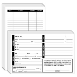 Pet, Dog, Cat Grooming Customer Information Card – Client Contact Profile Record Cards | Printed on Premium Cardstock | 5 x 8 Inches | 50 per Pack