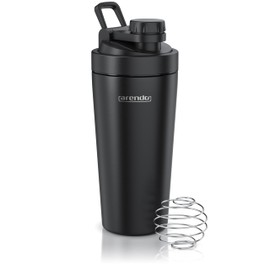 Arendo - Protein Shaker Stainless Steel 600 ml - Protein Shaker with Mixing Ball - BPA Free - Mixing Cup - Metal Premium Protein Shaker - Double Wall - Dishwasher Safe - To Go for Yoga Fitness Sports