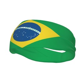 Cute Brazil Flag Sports Headband & Sweatband Hairband for Women Men for Running,Cycling, Yoga,Hiking